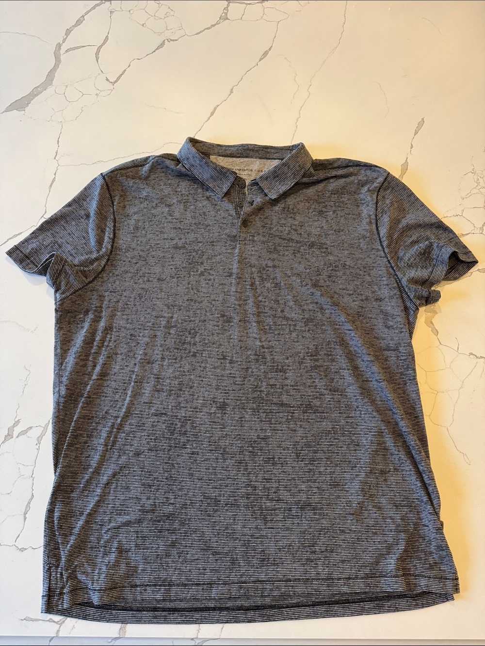 John Varvatos Gray Heather Short-Sleeve Polo
